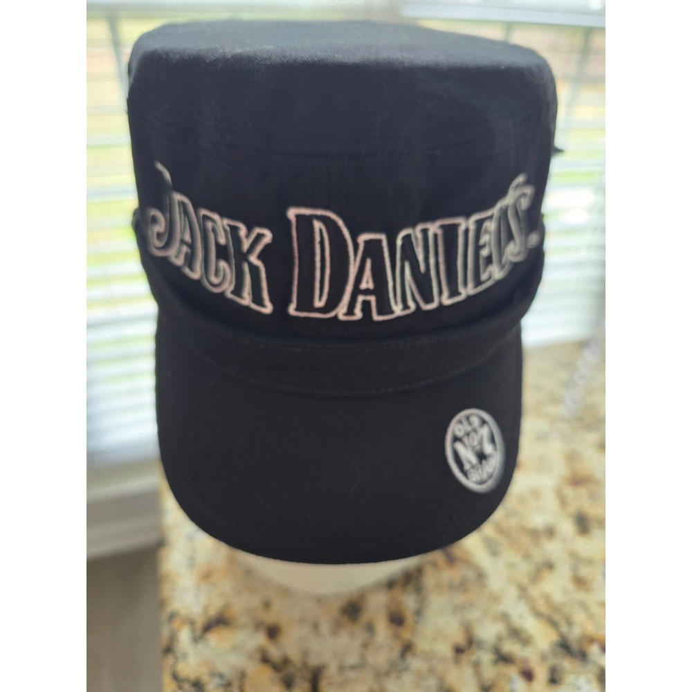 Jack Daniels Old No 7 Black CadetHat Military Cap Lynchburg TN Adjustable Pocket